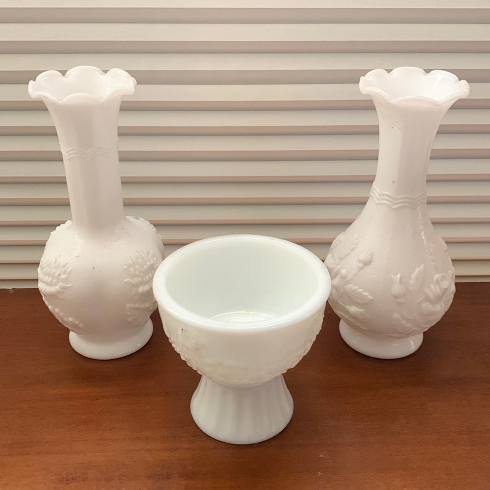 Milk glass trio